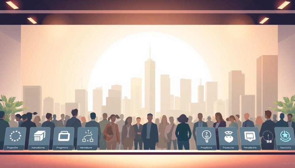 A captivating digital illustration showcasing "Nanodegree" programs offered by Udacity. In the foreground, a clean and modern interface with sleek Nanodegree program icons, highlighting the diverse curriculum. The middle ground features an array of students, representing the global reach of Udacity's online education. In the background, a minimalist cityscape with skyscrapers, conveying the professional and technological nature of the programs. The scene is bathed in a warm, inviting light, creating a sense of productivity and achievement. The overall composition and attention to detail evoke the high-quality, career-focused educational experience that Udacity Nanodegree programs provide.