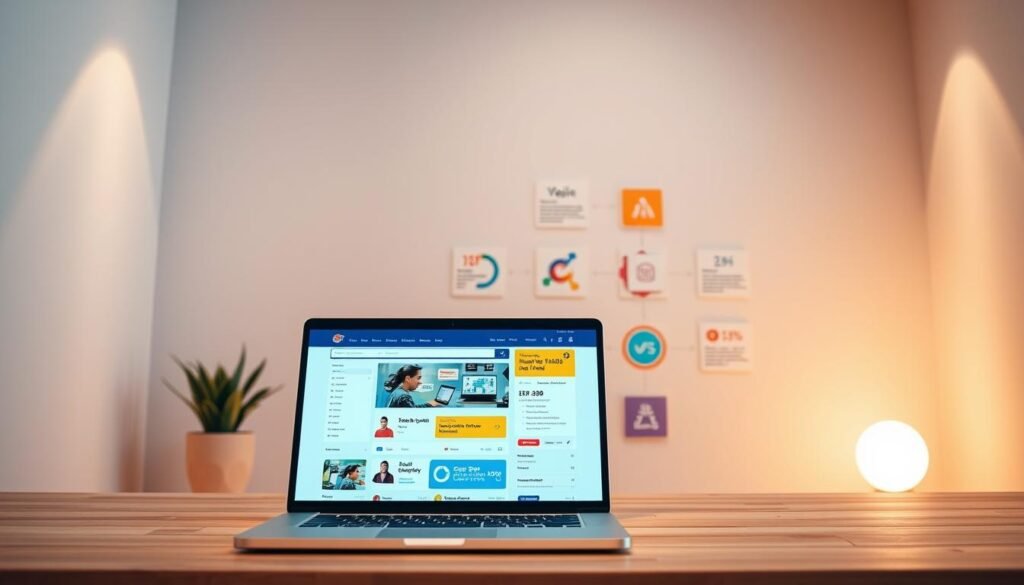 A sleek and modern digital marketplace, showcasing a diverse array of high-quality websites for sale. In the foreground, a laptop display highlights the key features of the platform - intuitive search, robust seller profiles, and transparent transaction details. The middle ground depicts vibrant infographic visualizations, illustrating the benefits of buying and selling on this premier e-commerce destination. The background softly fades into a minimalist, pastel-toned ambiance, conveying a sense of professionalism and trustworthiness. Warm, directional lighting accentuates the clean, sophisticated design elements, creating an inviting and aspirational atmosphere for prospective website buyers and sellers.