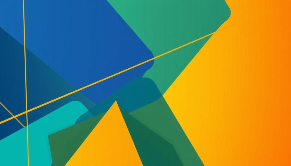 A vibrant abstract composition depicting the concept of transferable skills. Overlapping geometric shapes and dynamic lines in shades of blue, green, and gold create a sense of movement and flexibility. The foreground features bold, angular forms representing different skillsets, while the background has a softer, more ethereal quality, suggesting the adaptability and universal applicability of these skills. Warm, directional lighting casts subtle shadows, adding depth and dimensionality to the overall design. The overall mood is one of versatility, adaptability, and the power of transferable knowledge and abilities. A vibrant abstract composition depicting the concept of transferable skills. Overlapping geometric shapes and dynamic lines in shades of blue, green, and gold create a sense of movement and flexibility. The foreground features bold, angular forms representing different skillsets, while the background has a softer, more ethereal quality, suggesting the adaptability and universal applicability of these skills. Warm, directional lighting casts subtle shadows, adding depth and dimensionality to the overall design. The overall mood is one of versatility, adaptability, and the power of transferable knowledge and abilities.