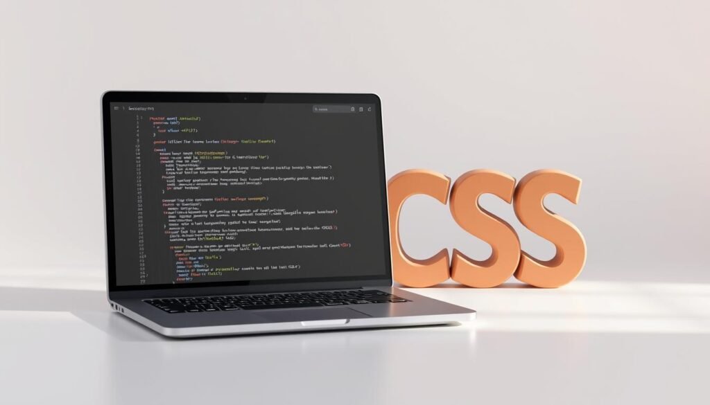 A visually striking and meticulously crafted image depicting the foundational elements of web development - HTML and CSS. Set against a neutral, minimalist background, the foreground showcases a sleek, modern laptop displaying pristine HTML code on its screen, with a complementary CSS stylesheet open alongside it. The middle ground features a stylized, three-dimensional representation of the HTML and CSS logos, rendered in a palette of muted, earthy tones that convey a sense of solidity and reliability. Soft, directional lighting casts subtle shadows, adding depth and dimension to the composition. The overall atmosphere is one of focus, professionalism, and the foundational building blocks of the web.