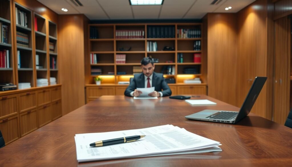 A well-organized office interior, with a large wooden desk in the foreground. On the desk, a stack of documents, a pen, and a laptop. In the middle ground, a person in business attire sitting at the desk, filling out a form. Behind them, a bookshelf and filing cabinets line the walls, illuminated by soft, indirect lighting. The overall atmosphere is one of professionalism and attention to detail, reflecting the seriousness of the visa application process. A well-organized office interior, with a large wooden desk in the foreground. On the desk, a stack of documents, a pen, and a laptop. In the middle ground, a person in business attire sitting at the desk, filling out a form. Behind them, a bookshelf and filing cabinets line the walls, illuminated by soft, indirect lighting. The overall atmosphere is one of professionalism and attention to detail, reflecting the seriousness of the visa application process.