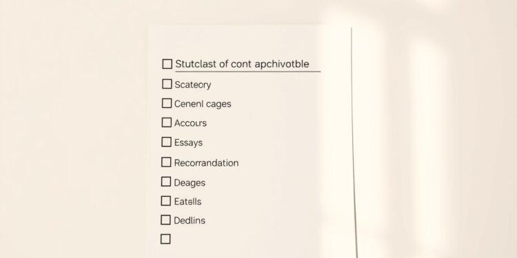Scholarship application checklist