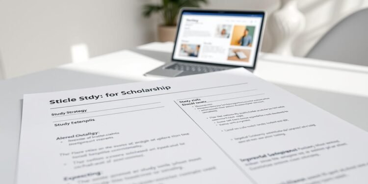 Study plan template for scholarship